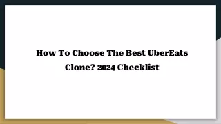 how to choose the best ubereats clone 2024 checklist