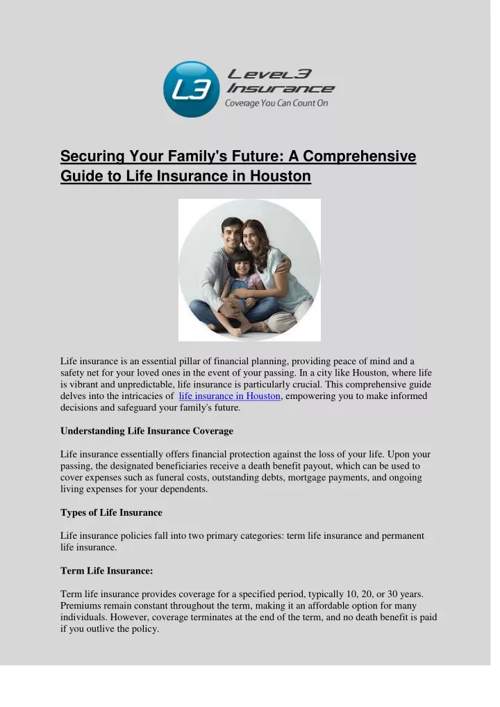 securing your family s future a comprehensive