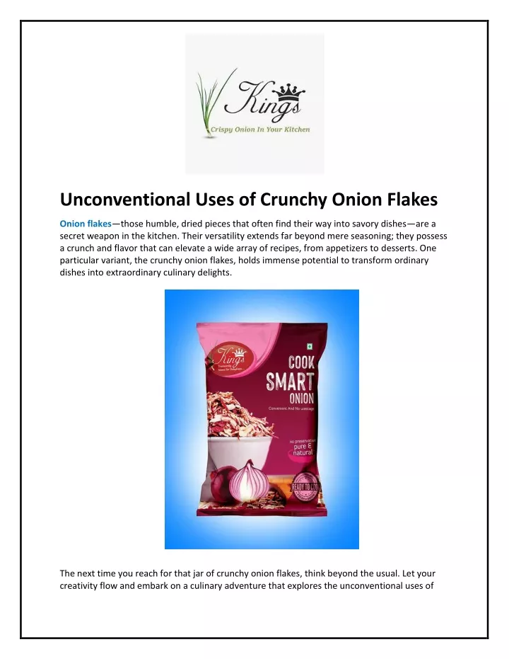 unconventional uses of crunchy onion flakes