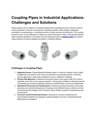 Coupling Pipes in Industrial Applications_ Challenges and Solutions