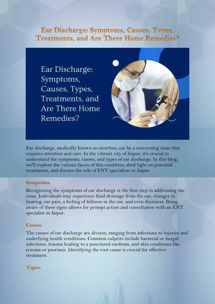 ear discharge medically known as otorrhea