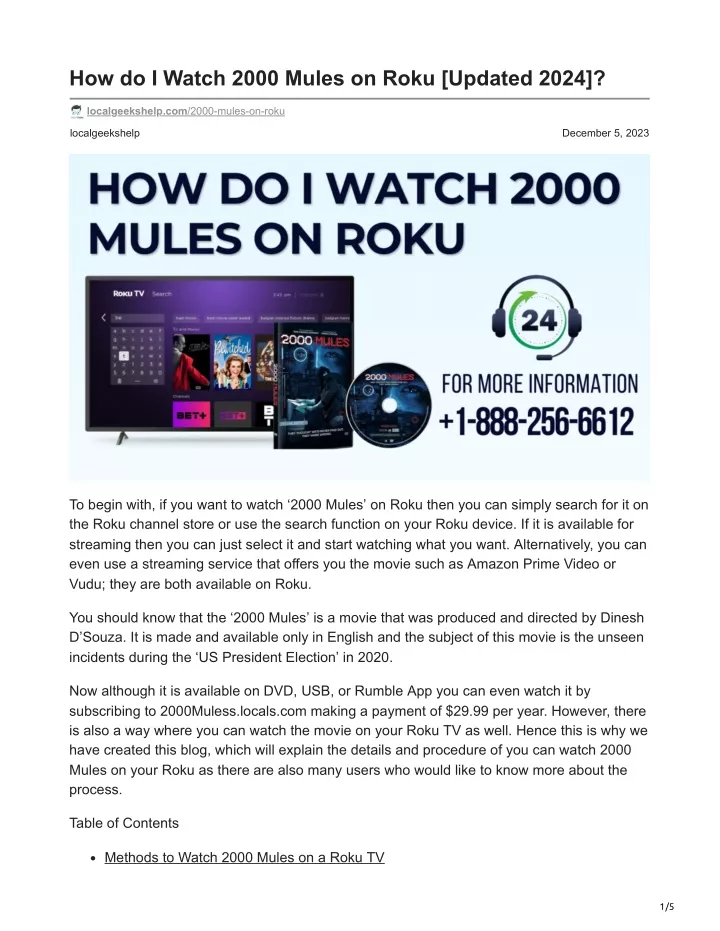 how do i watch 2000 mules on roku updated 2024