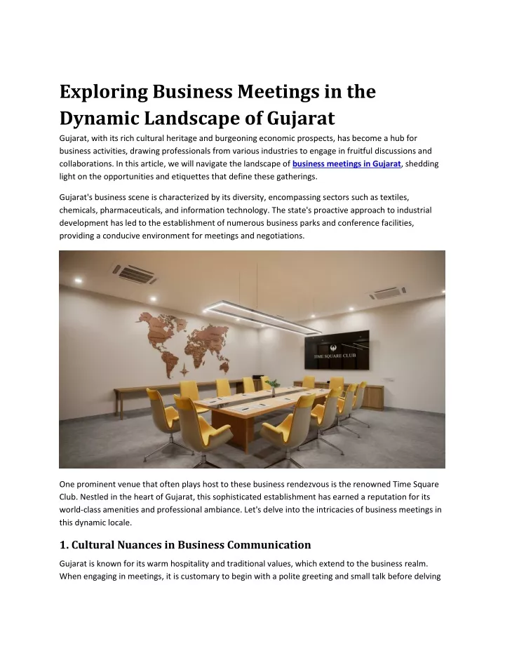 exploring business meetings in the dynamic