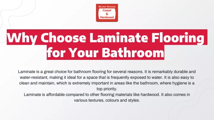 why choose laminate flooring for your bathroom