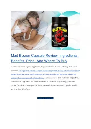 Mad Bizzon Capsule Where to Buy
