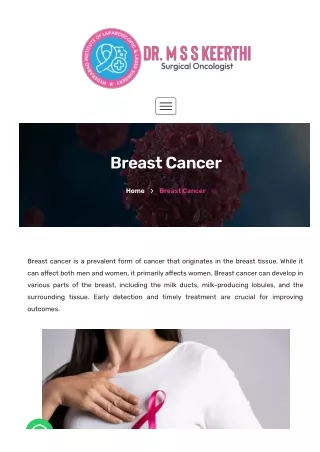 Breast Cancer Surgeon in Hyderabad | Breast Cancer Specialist: Dr. MSS Keerthi