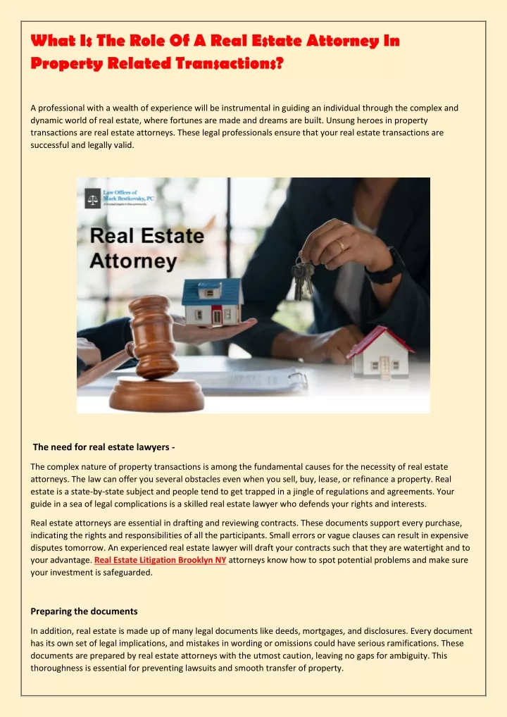 what is the role of a real estate attorney