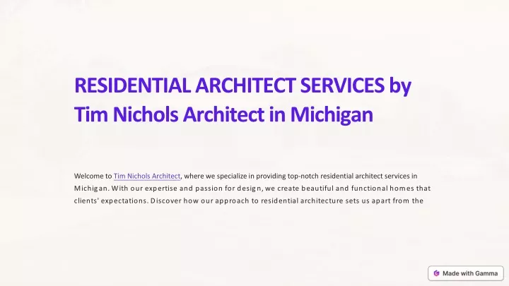 residential architect services by tim nichols