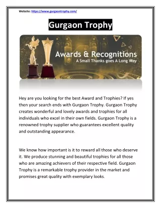 Award and Trophies: Buy Trophies Online, Crystal Trophy
