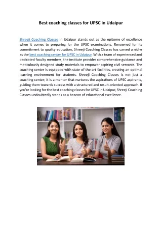 best coaching classes for upsc in udaipur