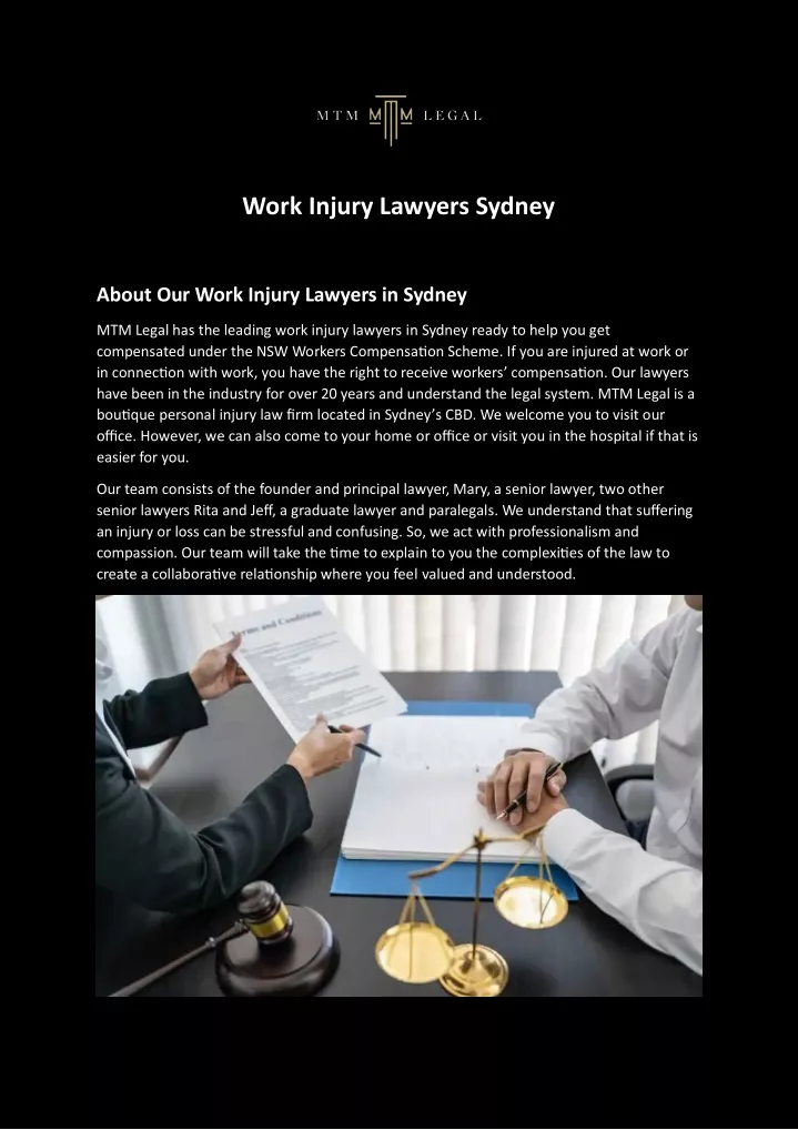 work injury lawyers sydney