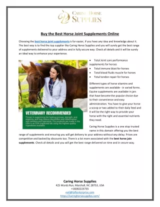 Buy the Best Horse Joint Supplements Online