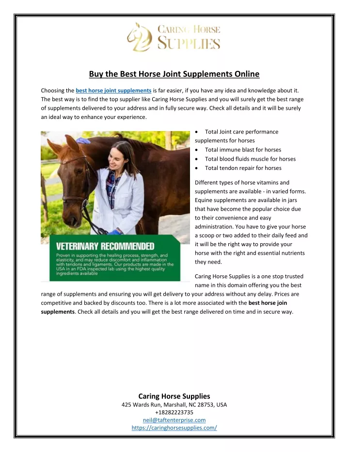 buy the best horse joint supplements online