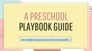 Preschool Play Book Guide