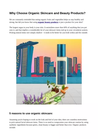 Why Choose Organic Skincare and Beauty Products?