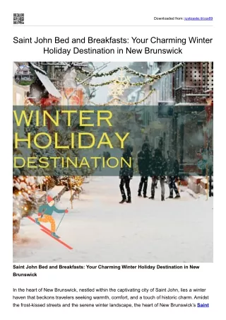 Your Charming Winter Holiday Destination and Affordable