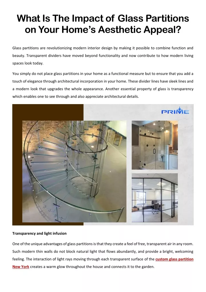 what is the impact of glass partitions on your