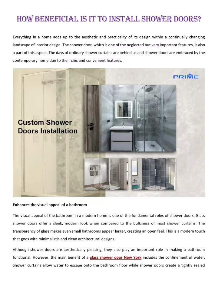 how beneficial is it to install shower doors