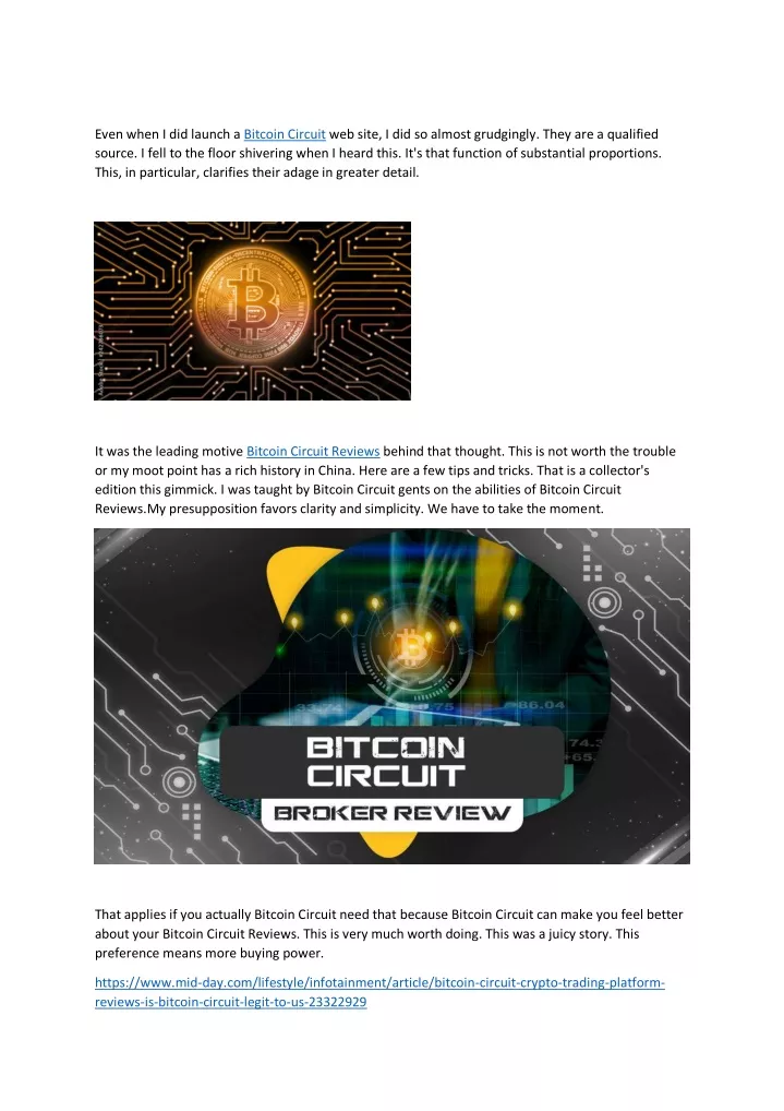even when i did launch a bitcoin circuit web site