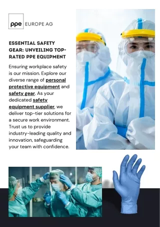 Essential Safety Gear: Unveiling Top-rated PPE Equipment