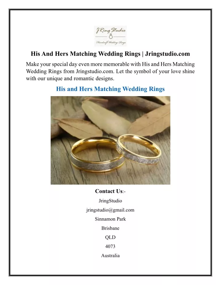 his and hers matching wedding rings jringstudio