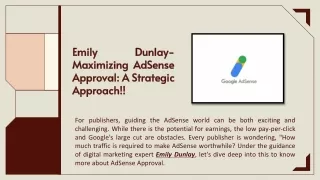 emily dunlay maximizing adsense approval a strategic approach