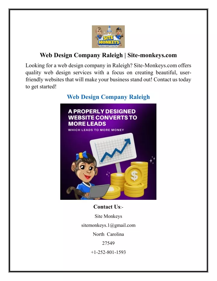 web design company raleigh site monkeys com