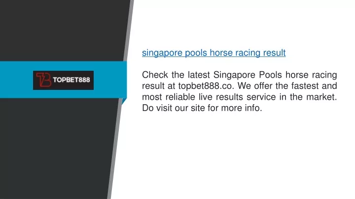 singapore pools horse racing result check