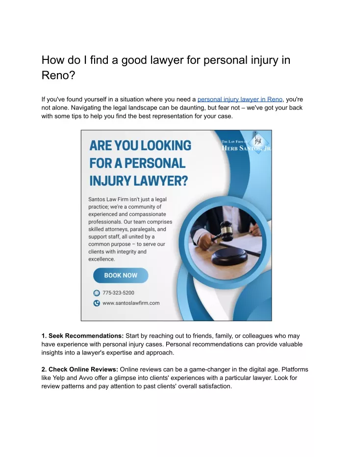 how do i find a good lawyer for personal injury