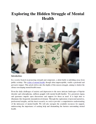 exploring the hidden struggle of mental health