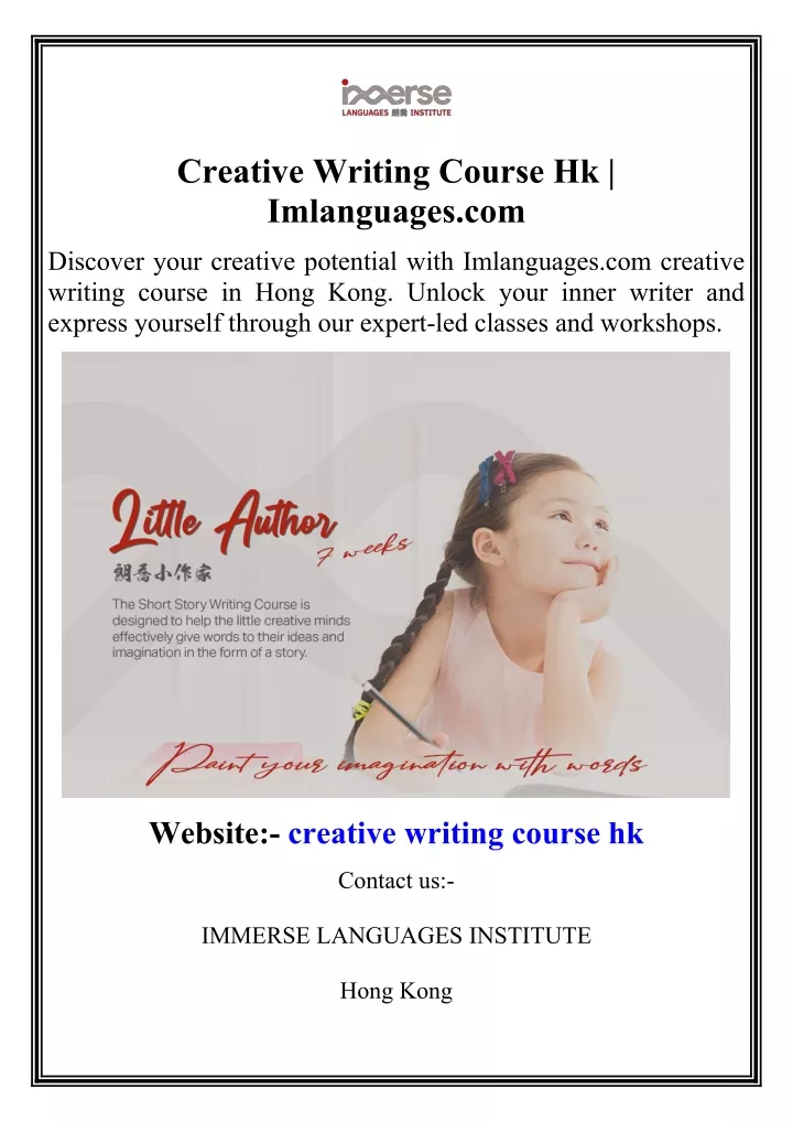 creative writing class hk