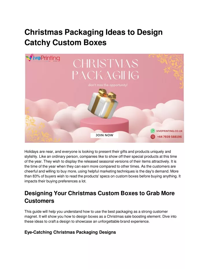 christmas packaging ideas to design catchy custom boxes