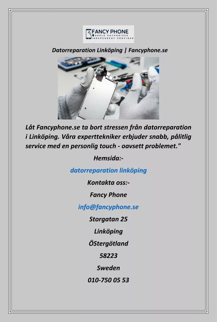 datorreparation link ping fancyphone se