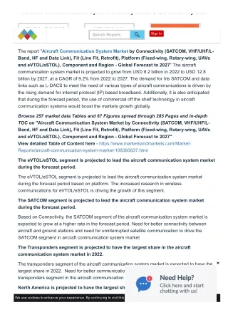 aircraft communication system industry worth