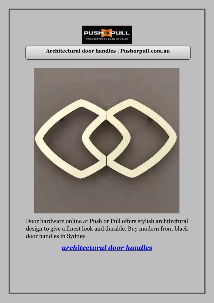 architectural door handles pushorpull com au