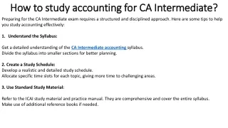 How to study accounting for CA Intermediate