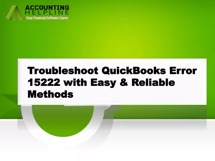 troubleshoot quickbooks error 15222 with easy reliable methods
