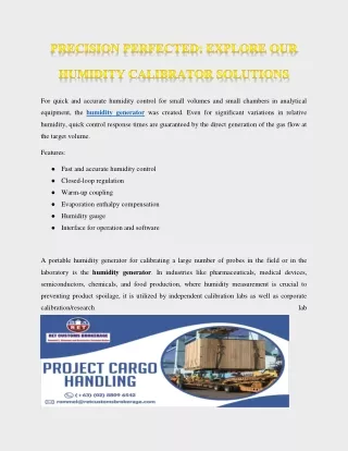 PRECISION PERFECTED: EXPLORE OUR HUMIDITY CALIBRATOR SOLUTIONS