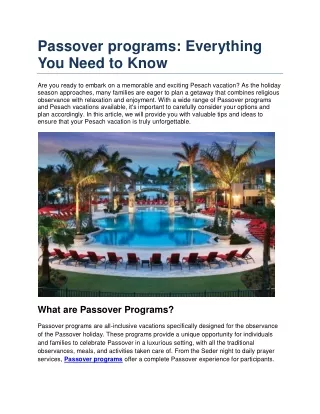 passover programs everything you need to know