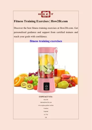 Fitness Training Exercises  How2fit.com