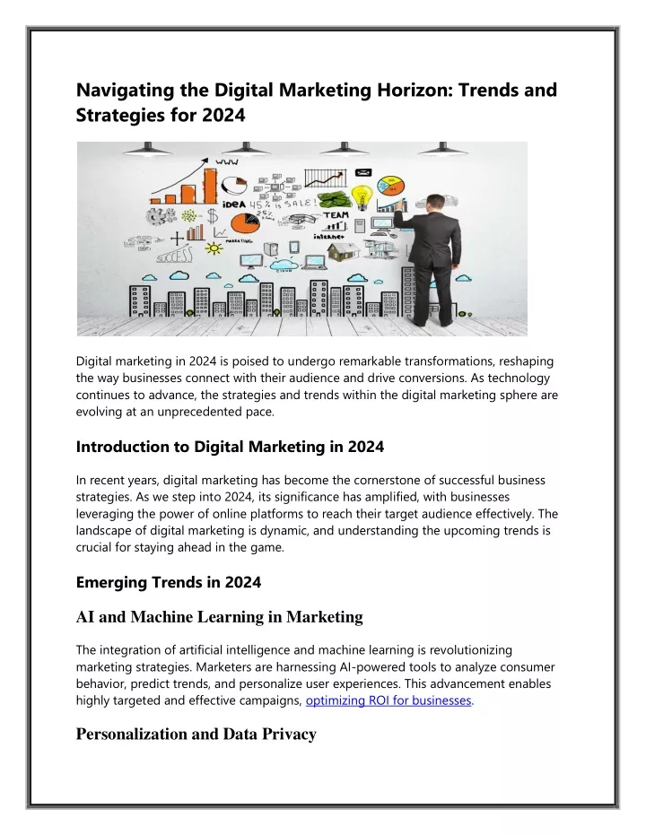 navigating the digital marketing horizon trends