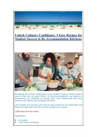 Unlock Culinary Confidence: 5 Easy Recipes for Student Success in Be.Accommodati