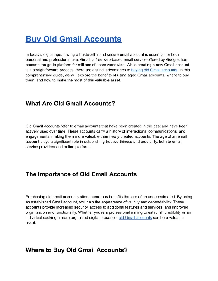 buy old gmail accounts