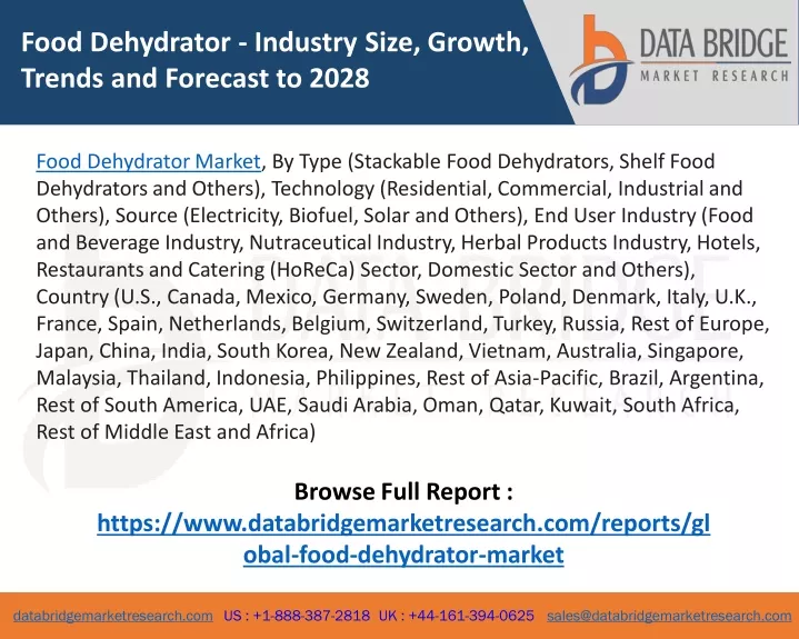 food dehydrator industry size growth trends