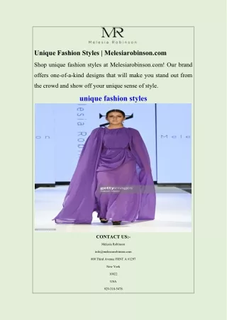 Unique Fashion Styles  Melesiarobinson.com