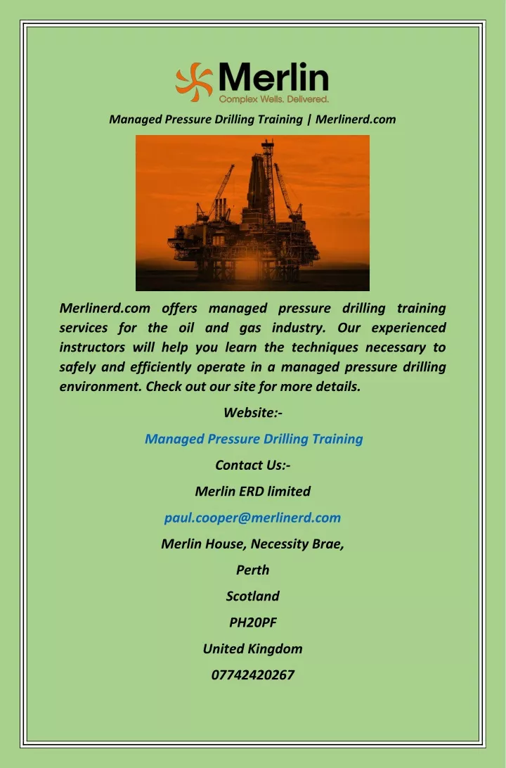 managed pressure drilling training merlinerd com