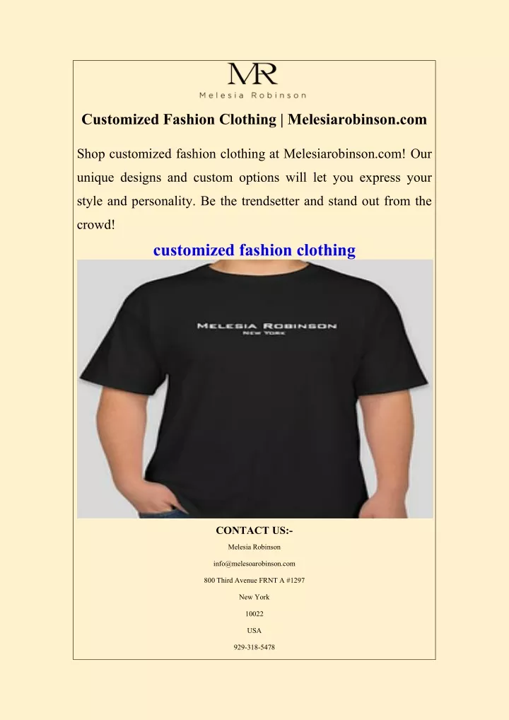 customized fashion clothing melesiarobinson com