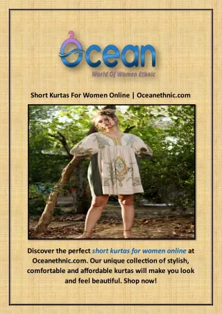 Short Kurtas For Women Online | Oceanethnic.com