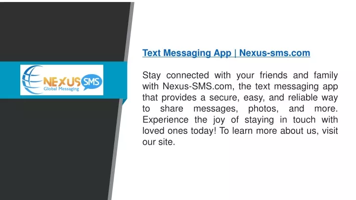 text messaging app nexus sms com stay connected
