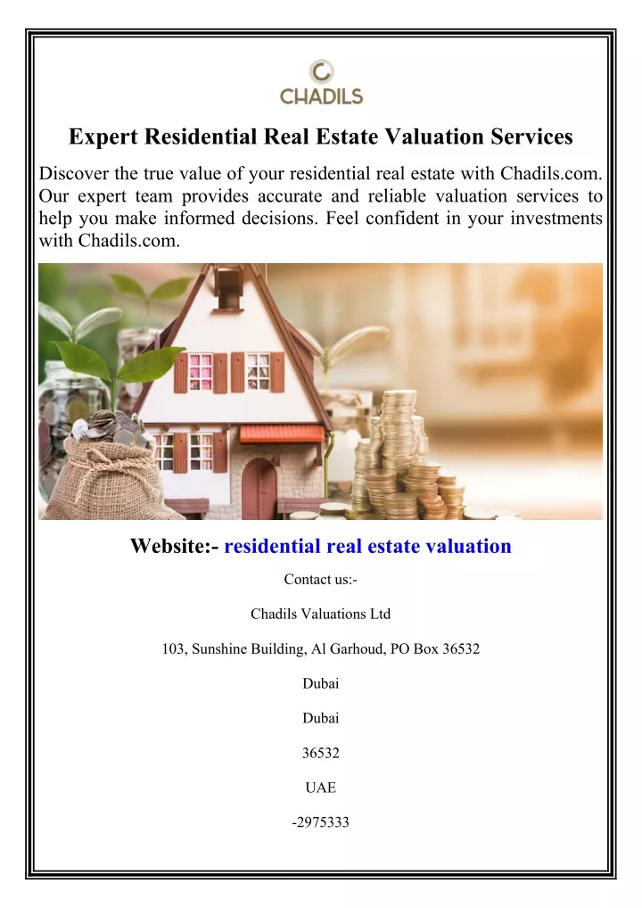 expert residential real estate valuation services